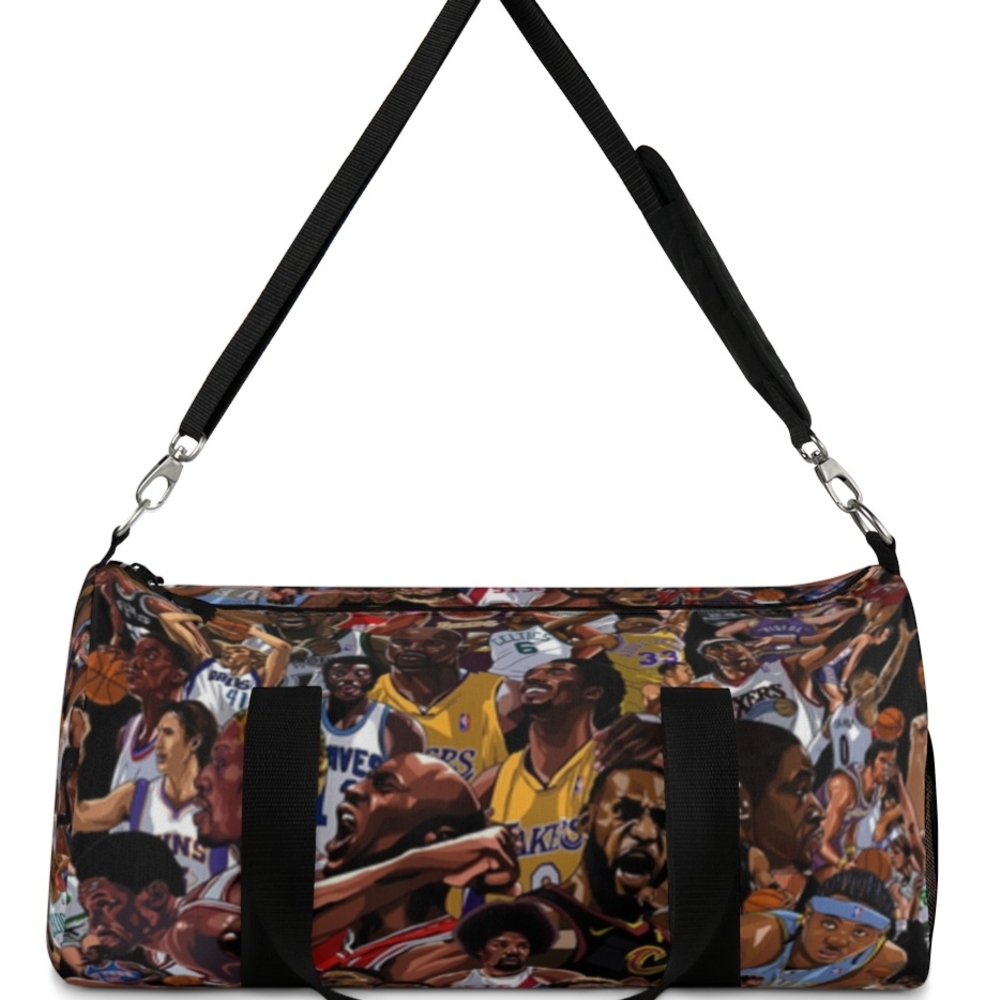 Men's Sports Gym Duffle Bag with Basketball Print Duffel